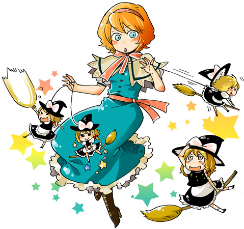kirisame marisa and alice margatroid (touhou) drawn by mashuu_masaki
