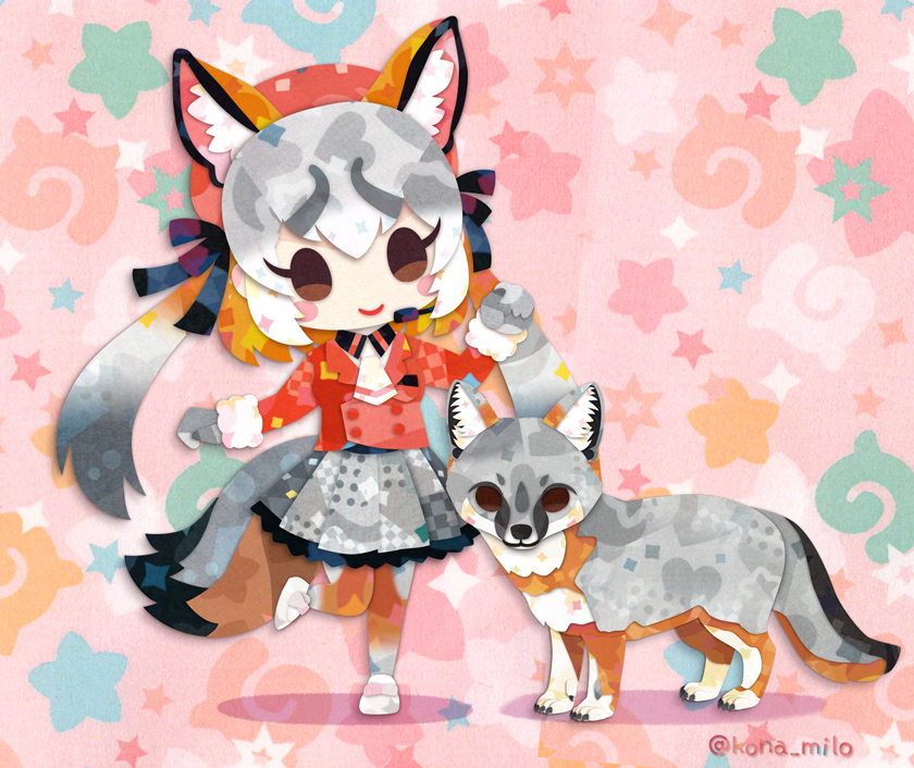 island fox (kemono friends and 1 more) drawn by kikuchi_milo