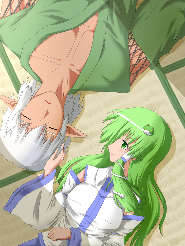 kochiya sanae and buront (touhou and 3 more) drawn by fueiku