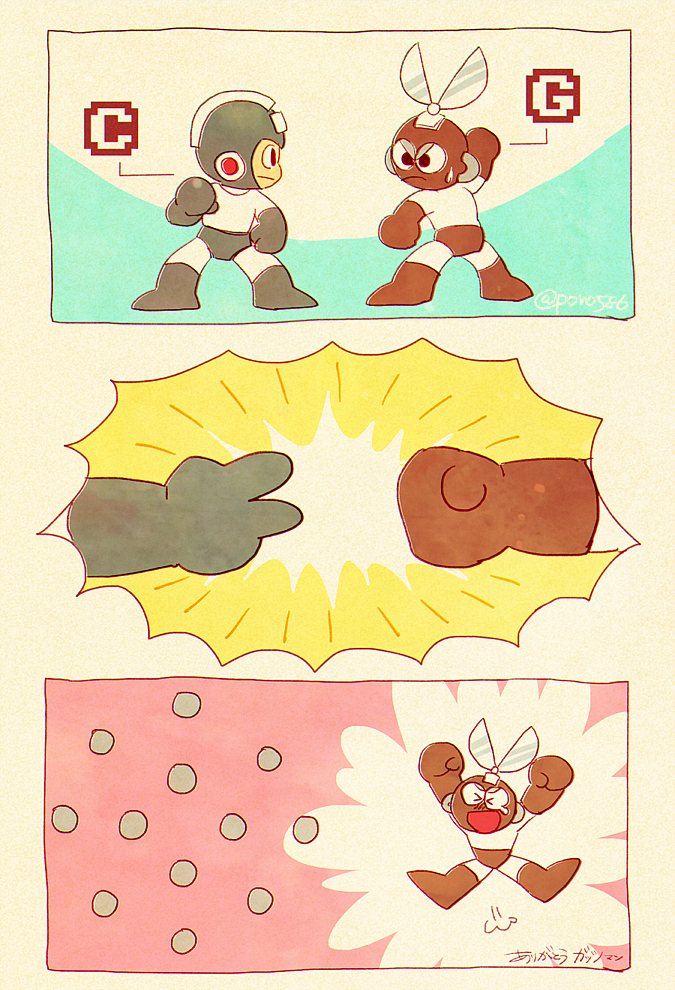 mega man and cut man (mega man and 1 more) drawn by poroi_(poro586)