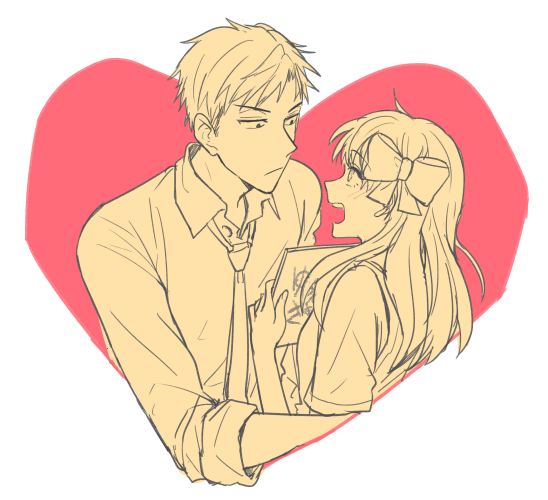 sakura chiyo and nozaki umetarou (gekkan shoujo nozaki-kun) drawn by warable