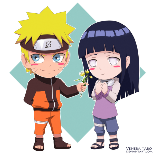 uzumaki naruto and hyuuga hinata (naruto and 1 more) drawn by venera_taro