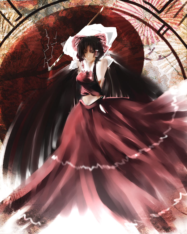 hakurei reimu (touhou) drawn by aojiru_(shiro_to_kuro_no_mukyou)