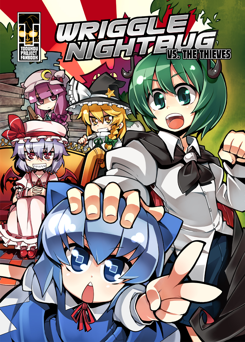kirisame marisa, remilia scarlet, cirno, patchouli knowledge, wriggle nightbug, and 1 more (touhou and 1 more) drawn by hitsuji_bako