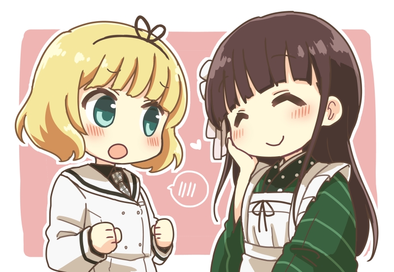 kirima syaro and ujimatsu chiya (gochuumon wa usagi desu ka?) drawn by katamari_(haruumi00)