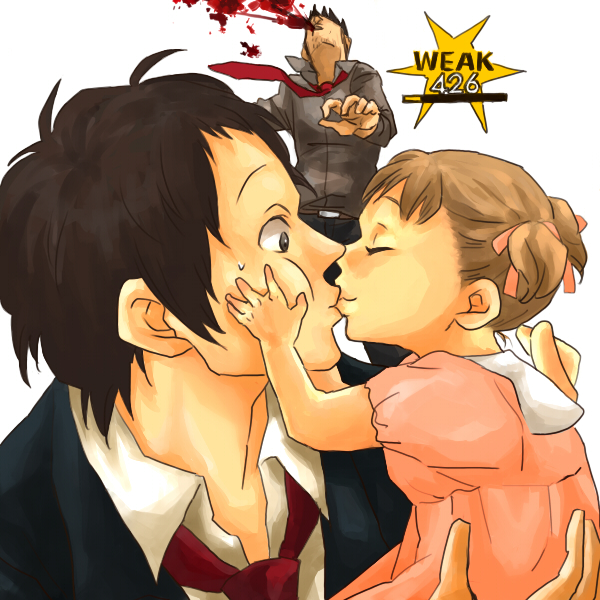 doujima nanako, adachi tooru, and doujima ryoutarou (persona and 1 more) drawn by kounaien