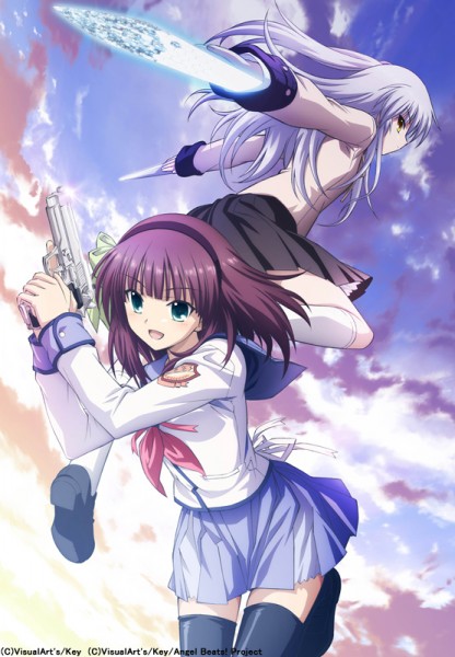 tachibana kanade and nakamura yuri (angel beats!) drawn by hirata_katsuzou