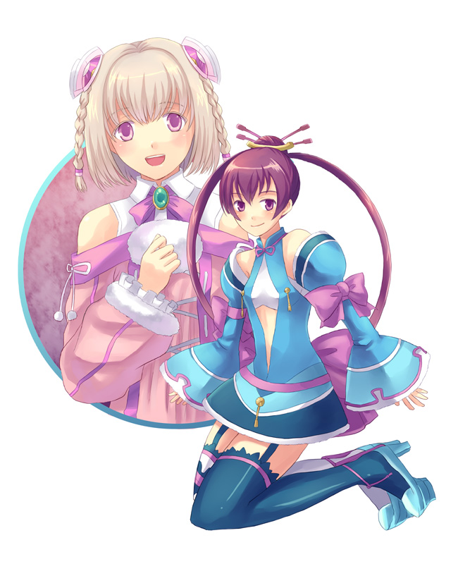 saki and finnel (ar tonelico and 1 more) drawn by shino+