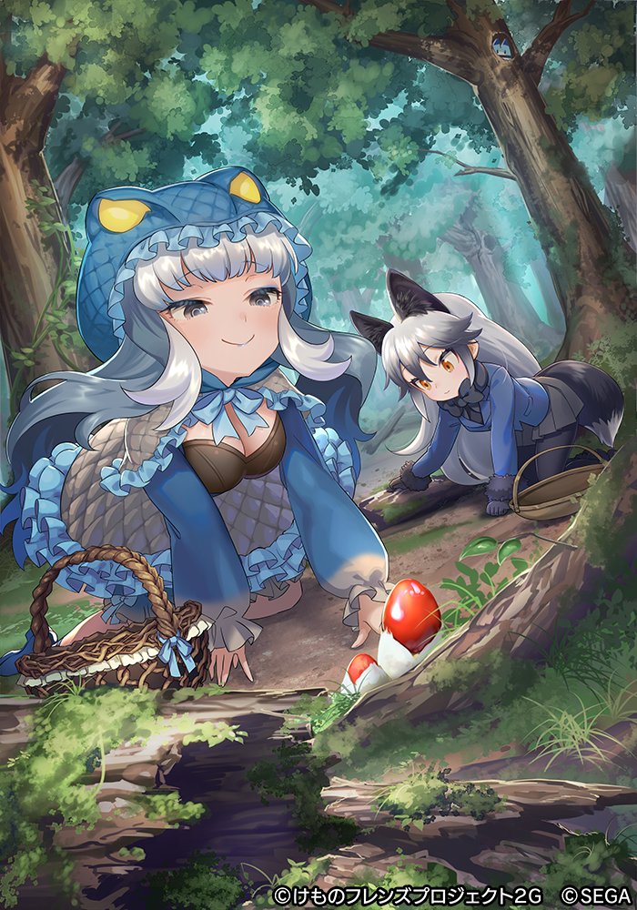 silver fox and komodo dragon (kemono friends and 1 more) drawn by mucchiri_shiitake