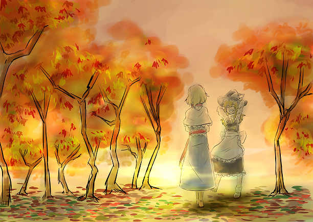 kirisame marisa and alice margatroid (touhou) drawn by gagamatsu