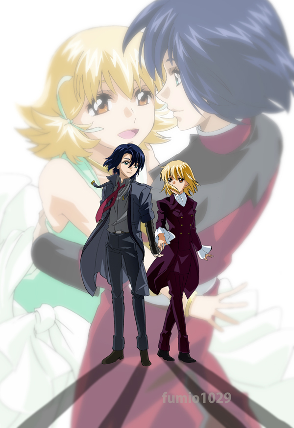 cagalli yula athha and athrun zala (gundam and 2 more) drawn by fumiko_(mesushi)
