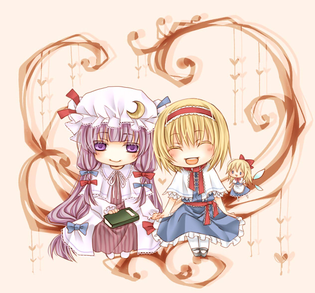 alice margatroid, patchouli knowledge, and shanghai doll (touhou) drawn by oniyuru and shiratama_(mofutto)
