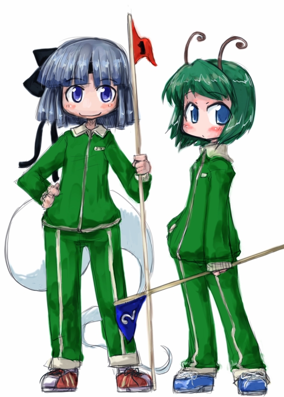 konpaku youmu and wriggle nightbug (touhou) drawn by tao_(kadoya)