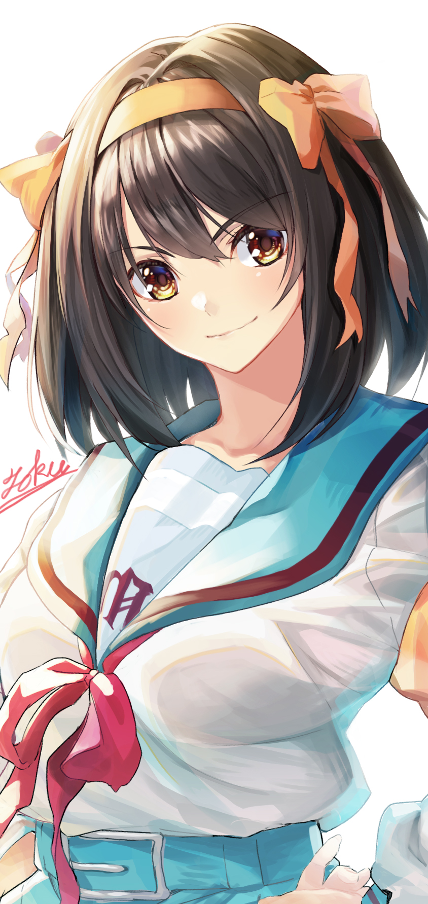 suzumiya haruhi (suzumiya haruhi no yuuutsu) drawn by tokutoku_alone