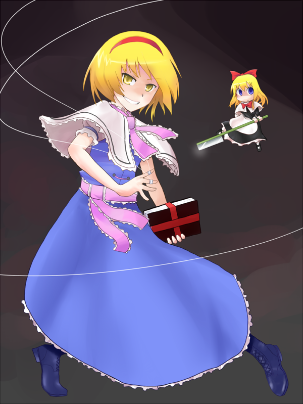 alice margatroid and shanghai doll (touhou) drawn by kari_(karinimooreha)