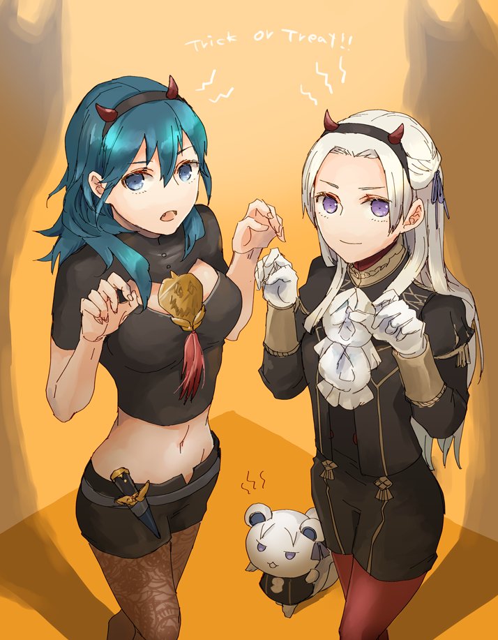 female byleth and edelgard von hresvelg (fire emblem and 1 more) drawn by robaco