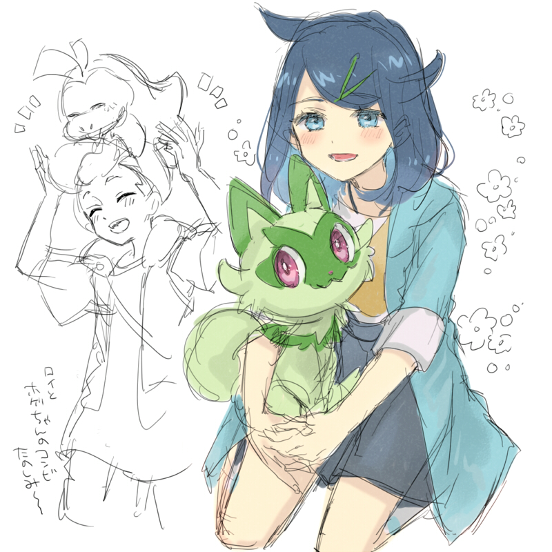 sprigatito, liko, fuecoco, and roy (pokemon and 1 more) drawn by hani_(udauda)