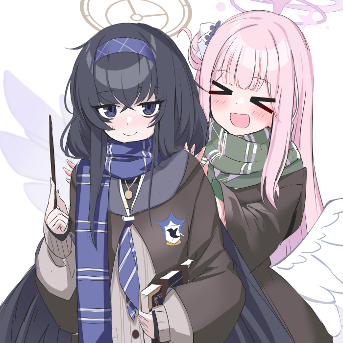 mika and ui (blue archive and 2 more) drawn by o_(rakkasei)