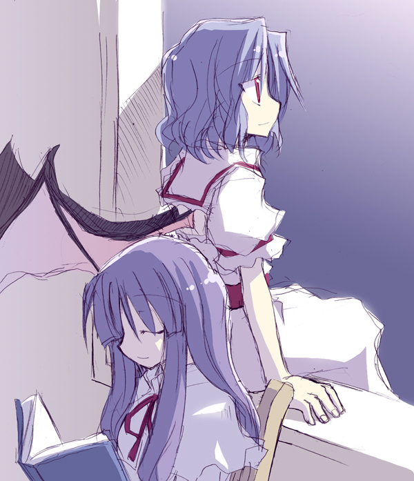 remilia scarlet and patchouli knowledge (touhou) drawn by satou_kibi