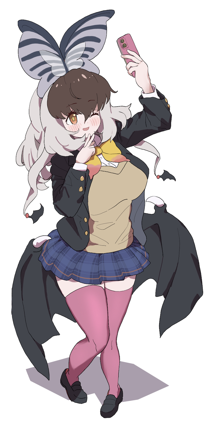 brown long-eared bat (kemono friends and 1 more) drawn by kunikuni_(kunihiro2005)