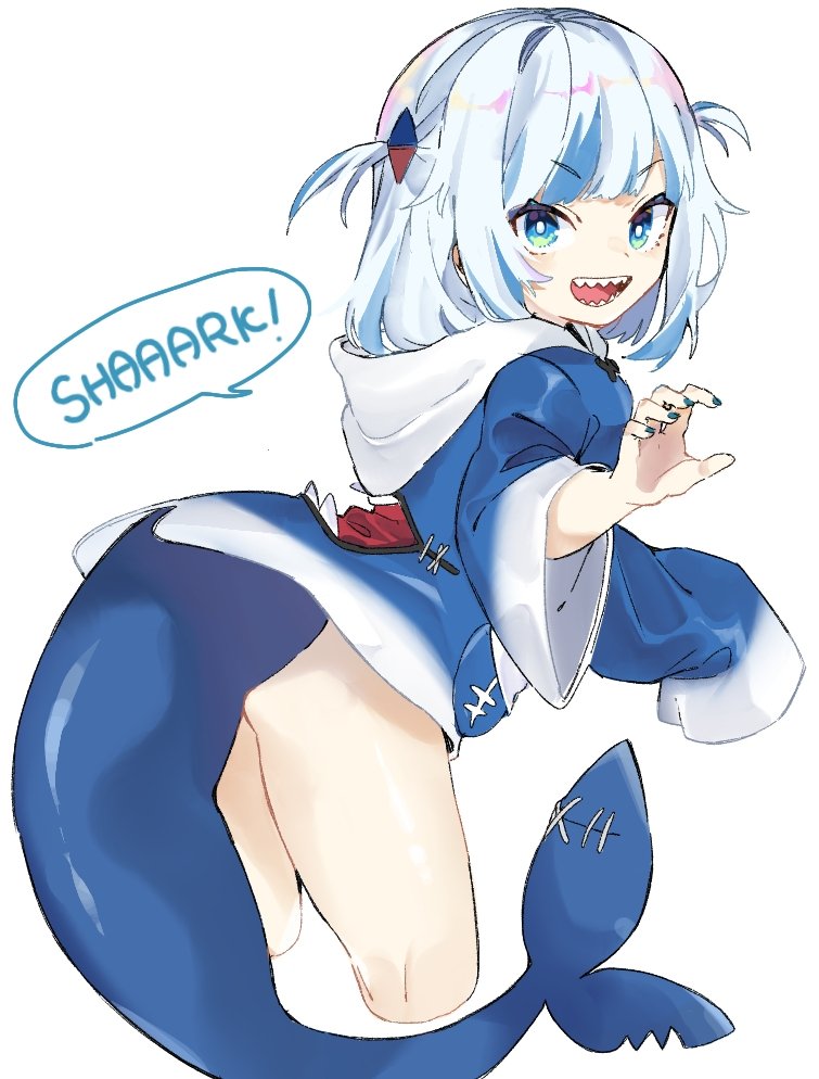 gawr gura (hololive and 1 more) drawn by deitaku