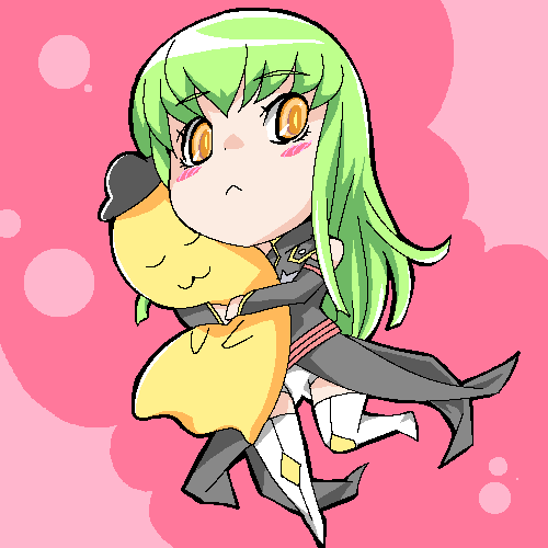 c.c. and cheese-kun (code geass and 1 more) drawn by eenen