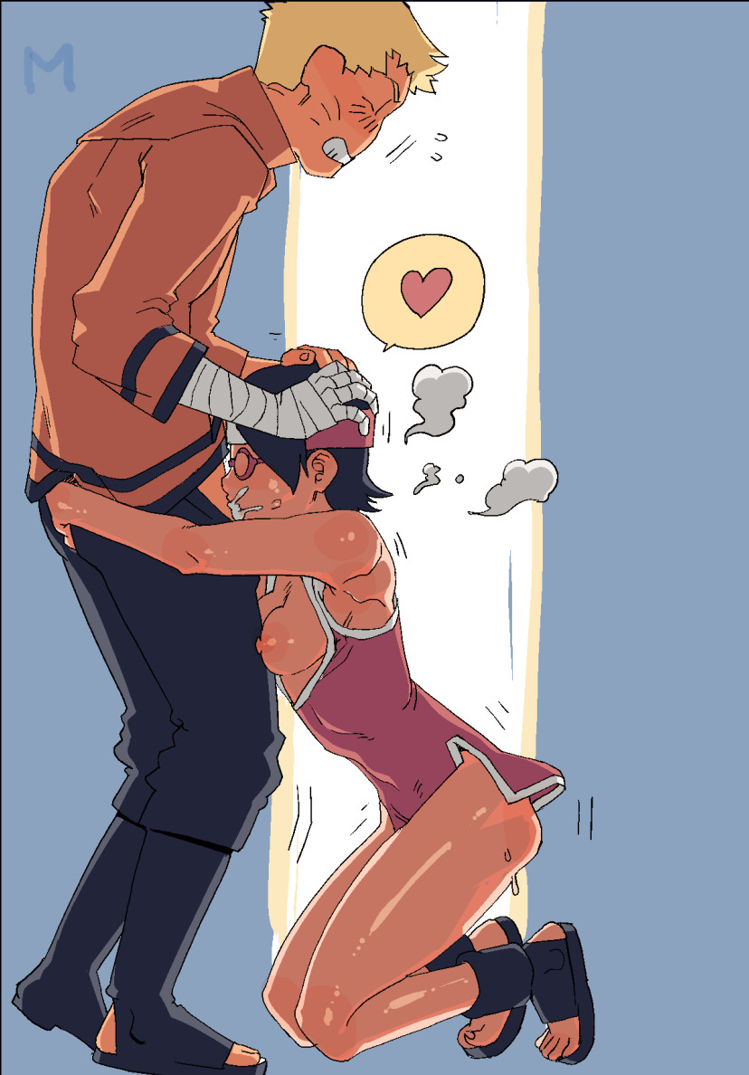 uzumaki naruto and uchiha sarada (naruto and 1 more) drawn by ac120