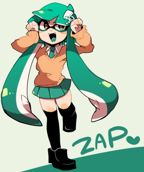 inkling player character and inkling girl (splatoon and 1 more) drawn by nana_(raiupika)