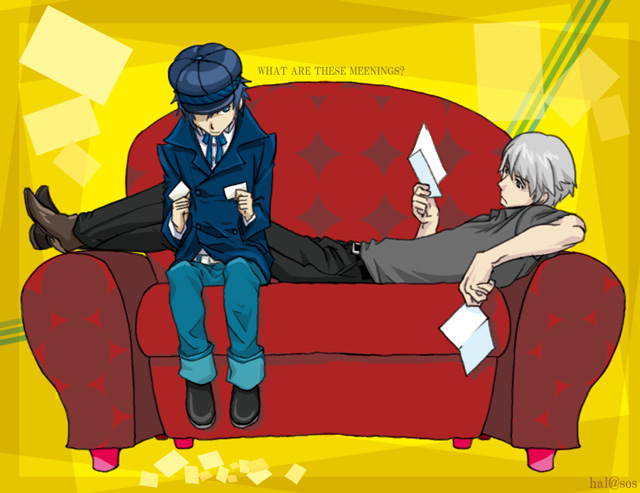 narukami yu and shirogane naoto (persona and 1 more) drawn by mizuno_(hal0527)