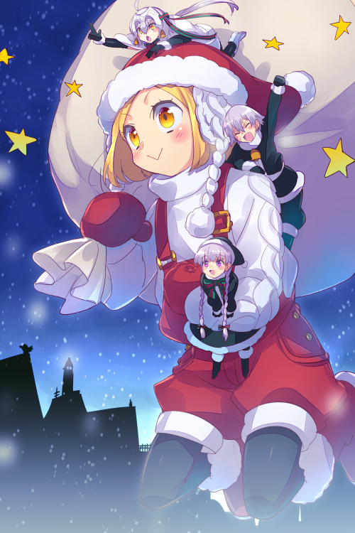jack the ripper, jeanne d'arc alter santa lily, nursery rhyme, and paul bunyan (fate and 1 more) drawn by echo_(circa)