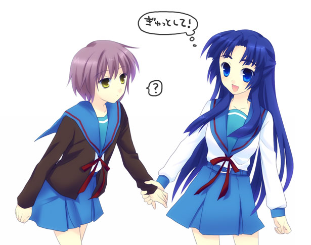 nagato yuki and asakura ryoko (suzumiya haruhi no yuuutsu) drawn by fuyuichi