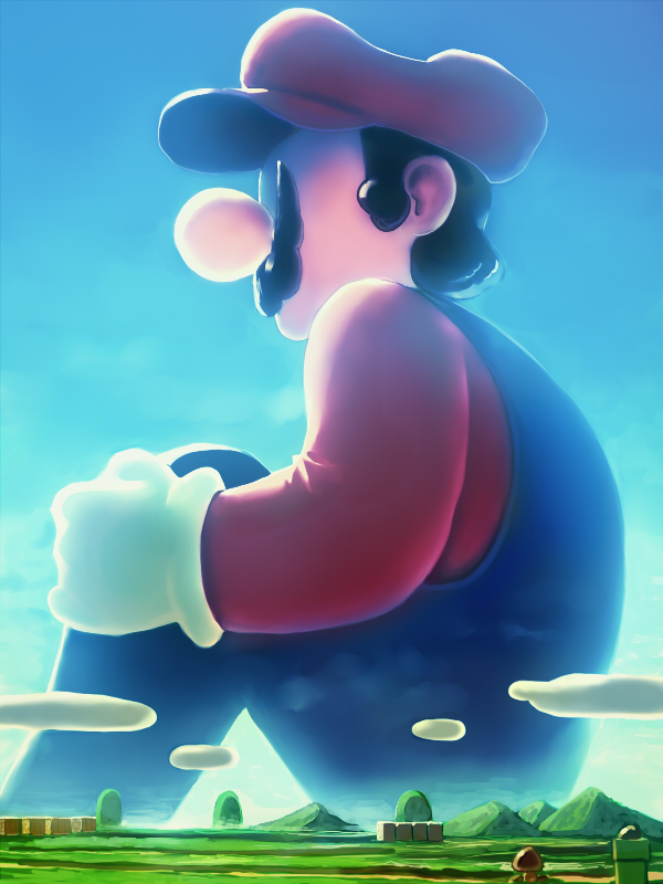 mario and goomba (mario and 1 more) drawn by chimochimo