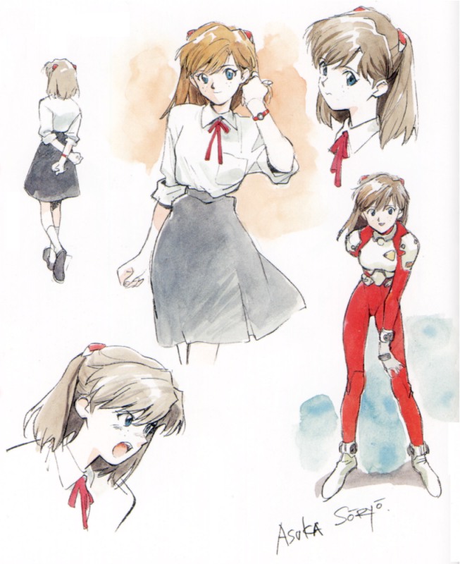 souryuu asuka langley (neon genesis evangelion) drawn by sadamoto_yoshiyuki