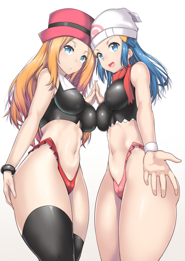dawn and serena (pokemon and 2 more) drawn by nagase_haruhito