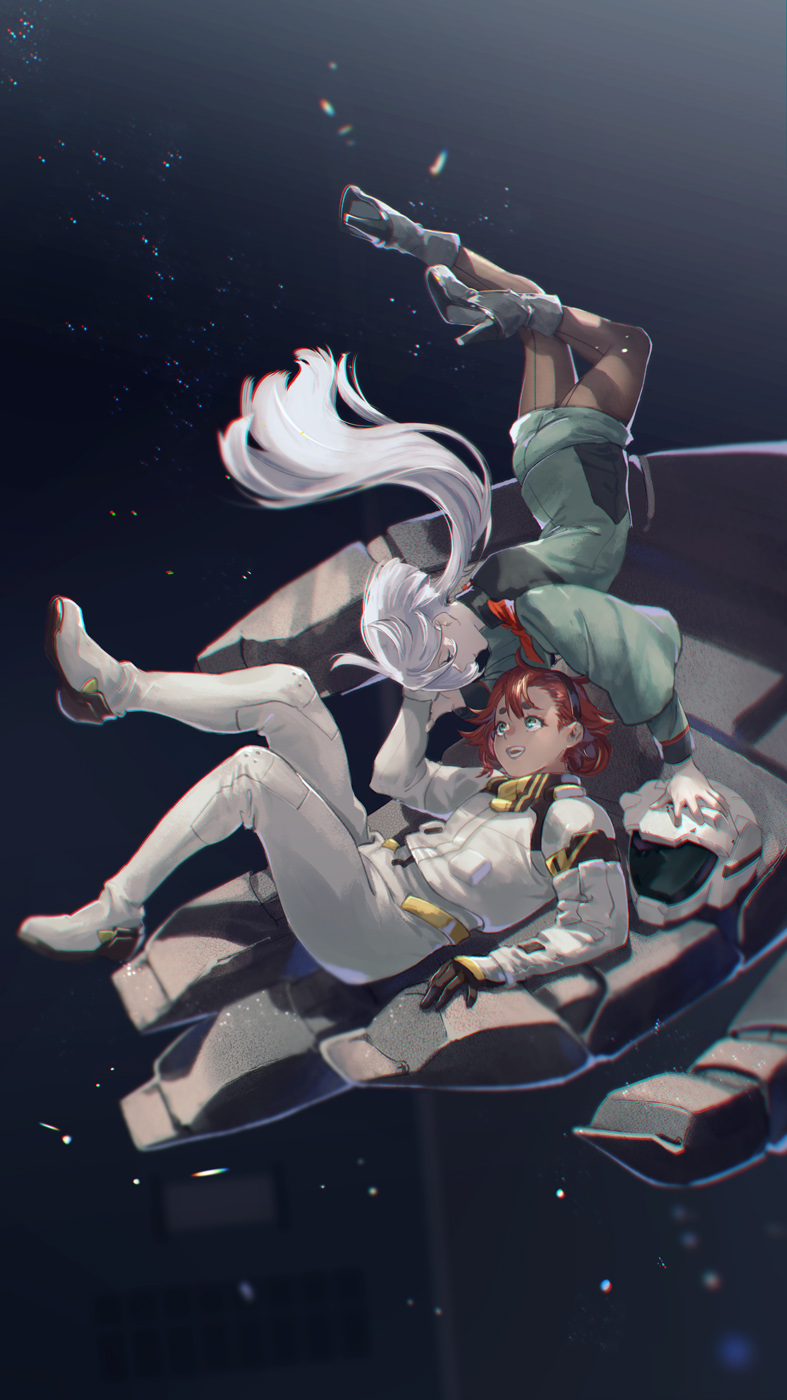 suletta mercury and miorine rembran (gundam and 1 more) drawn by mak_(kainemaru)