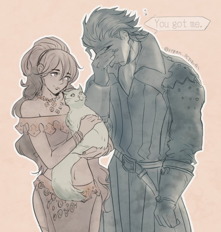 primrose azelhart and olberic eisenberg (octopath traveler and 1 more) drawn by regan_(hatsumi)