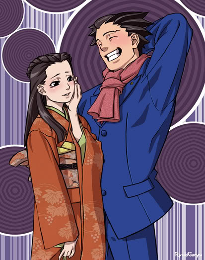phoenix wright and iris (ace attorney and 1 more) drawn by ryuuki_garyuu