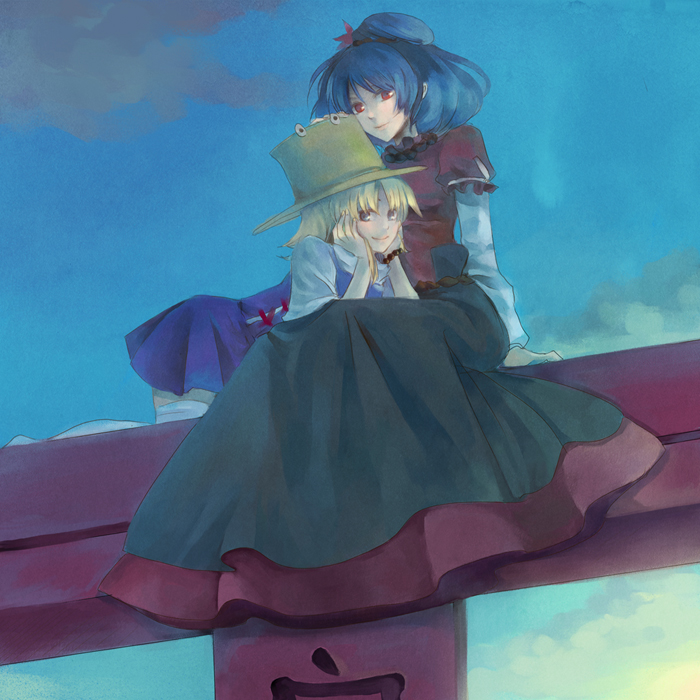 moriya suwako and yasaka kanako (touhou) drawn by nr_(cmnrr)