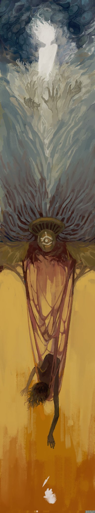 the girl and the god of fear and hunger (fear & hunger and 1 more) drawn by xuanranill