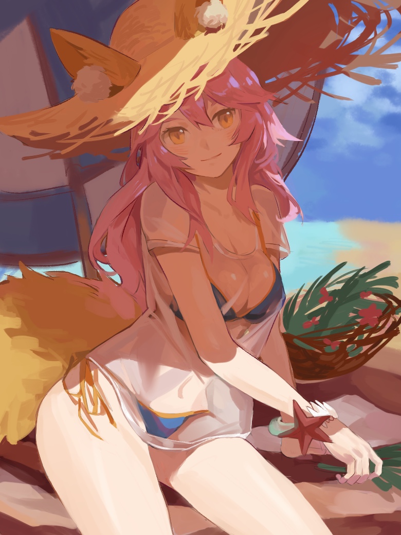 tamamo and tamamo no mae (fate and 1 more) drawn by hoirn
