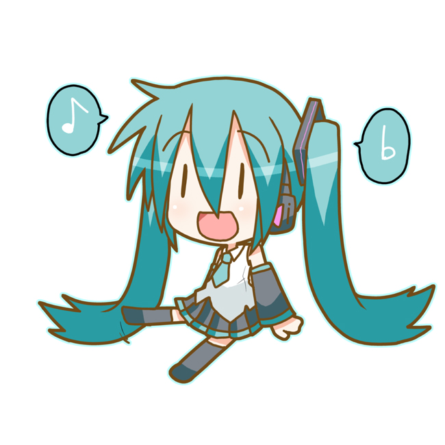 hatsune miku and chibi miku (vocaloid) drawn by minami_(colorful_palette)