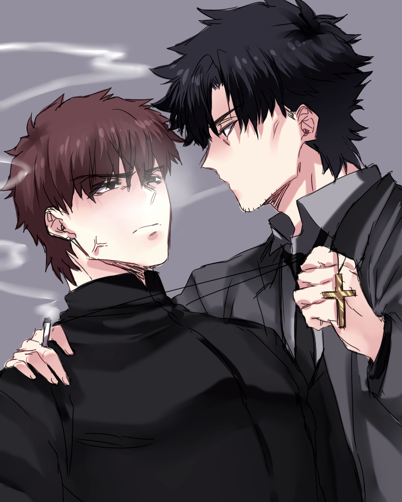 kotomine kirei and emiya kiritsugu (fate and 2 more) drawn by nerd_(seouryong)