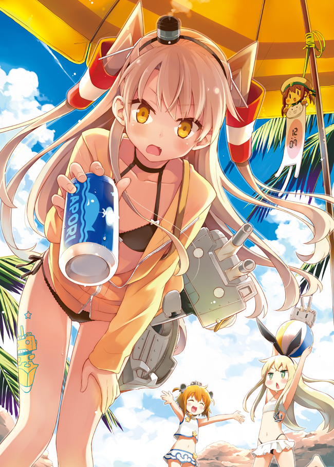 shimakaze, amatsukaze, yukikaze, rensouhou-chan, rensouhou-kun, and 2 more (kantai collection) drawn by eretto