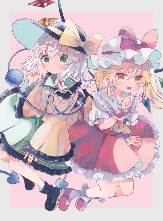 flandre scarlet and komeiji koishi (touhou) drawn by hiyuu_(hiyualice)