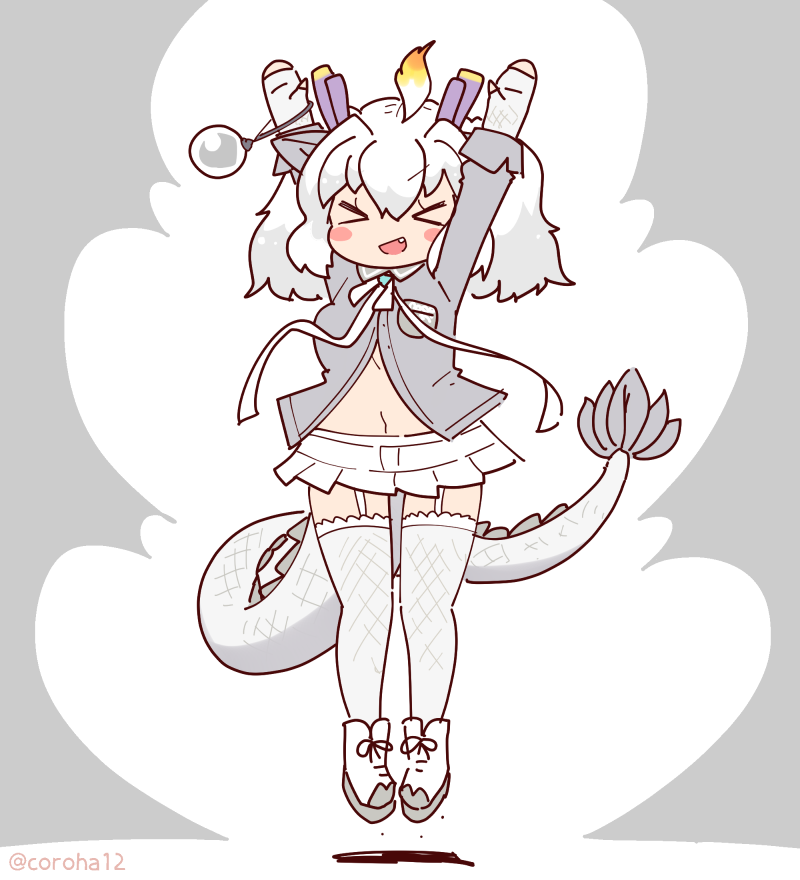 white dragon (kemono friends and 1 more) drawn by coroha