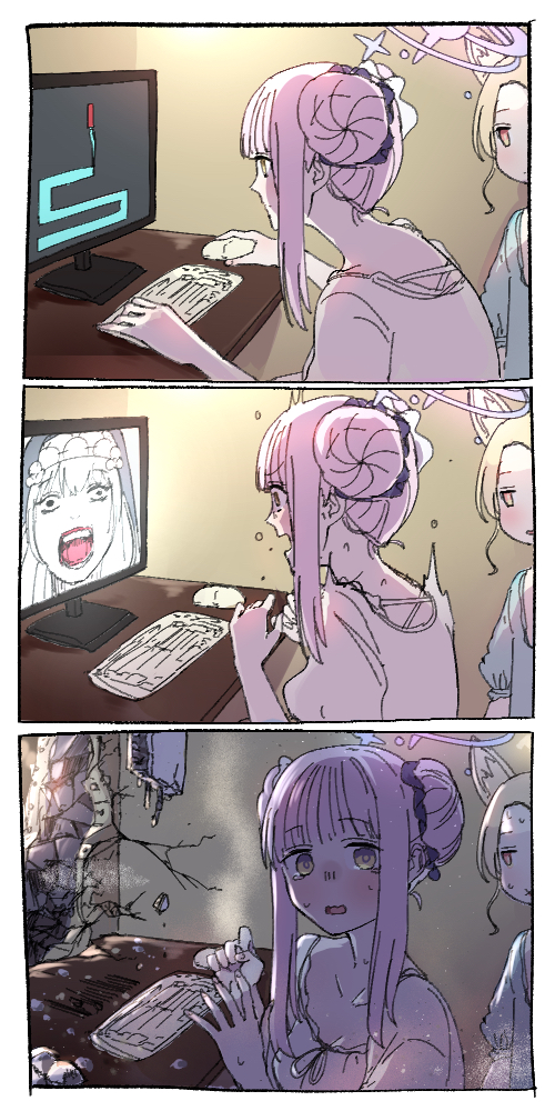 mika, seia, and sakurako (blue archive) drawn by shitsugaikotsu