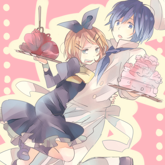 kagamine rin, kaito, arte, and carlos marlon (vocaloid and 2 more) drawn by ousaka_nozomi