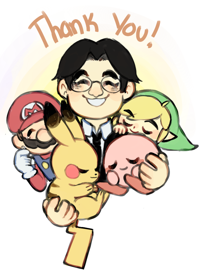 link, pikachu, kirby, mario, and iwata satoru (pokemon and 6 more)