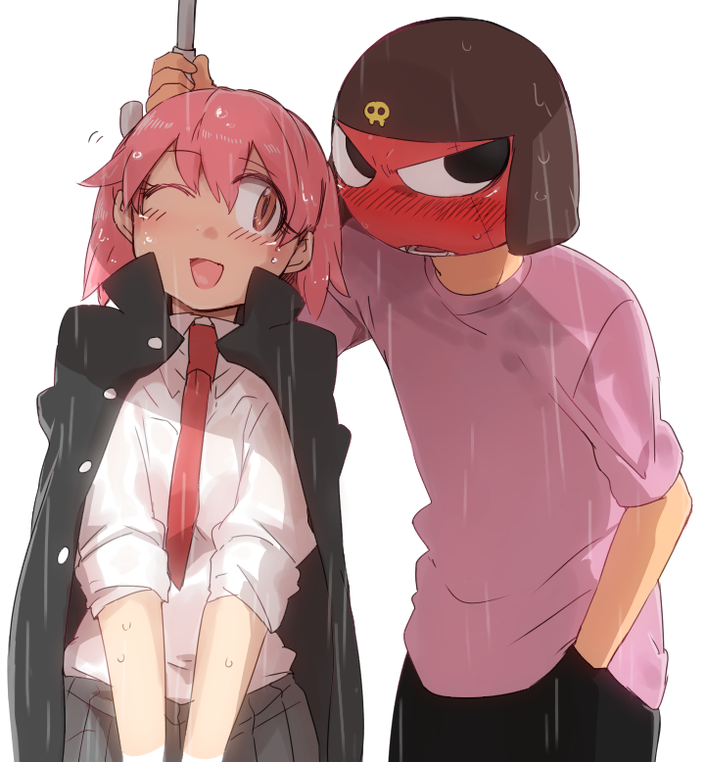 hinata natsumi and giroro (keroro gunsou) drawn by sasami_(ki)