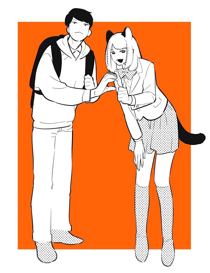 matsuno choromatsu and hashimoto nyaa (osomatsu and 1 more) drawn by ojima_(ojimadou)
